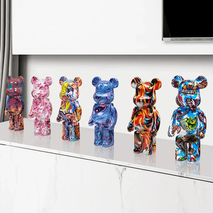 Graffiti Bear en Résine – Statut & Rangement Élégant