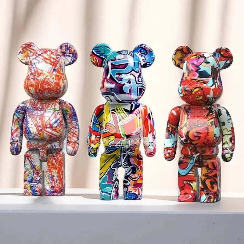 Graffiti Bear en Résine – Statut & Rangement Élégant