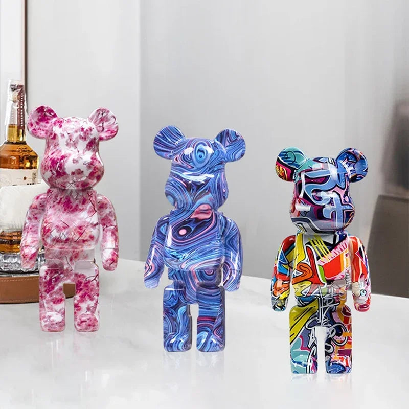 Graffiti Bear en Résine – Statut & Rangement Élégant