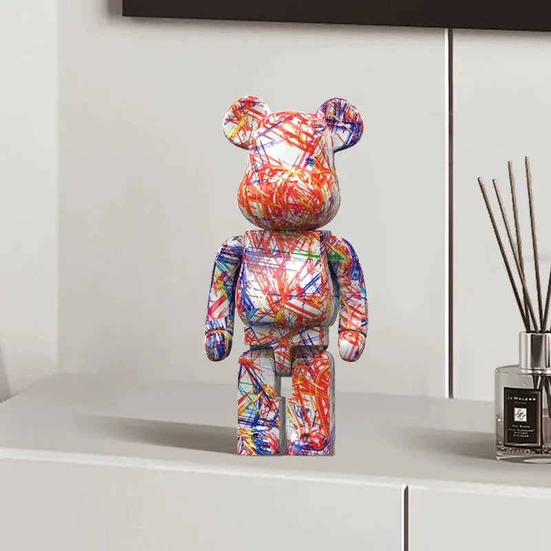 Graffiti Bear en Résine – Statut & Rangement Élégant