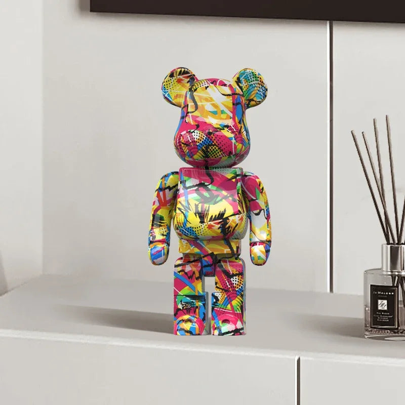 Graffiti Bear en Résine – Statut & Rangement Élégant