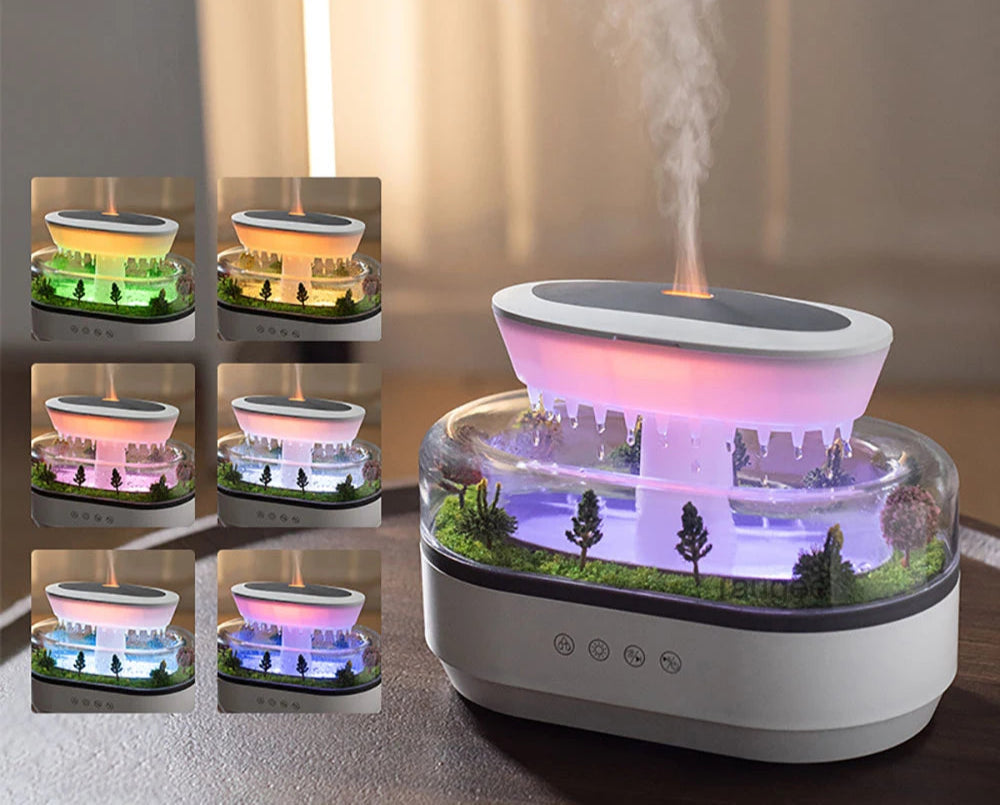 Humidificateur & Diffuseur d’Huiles Essentielles Raindrop – Relaxation et Bien-être